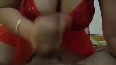 Horny Bhabhi in Red Nighty oral