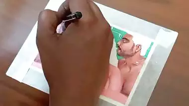 Erotic Art Or Drawing Of a Hot Desi Woman Having A Steamy Affair with her Two Brother In Laws