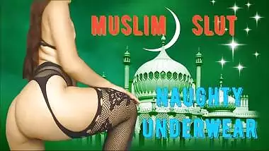 Naughty Big Ass Muslim Girl In Stockings And Thong Panties Dancing And Booty Shaking