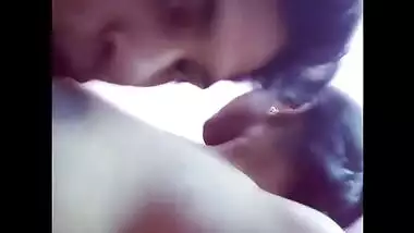Indian girl allows her loved man to lick XXX nipples in amateur sex video