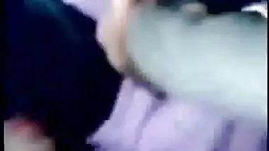 Indian girl in a purple sari exposes her titties for guy in his car in POV porn